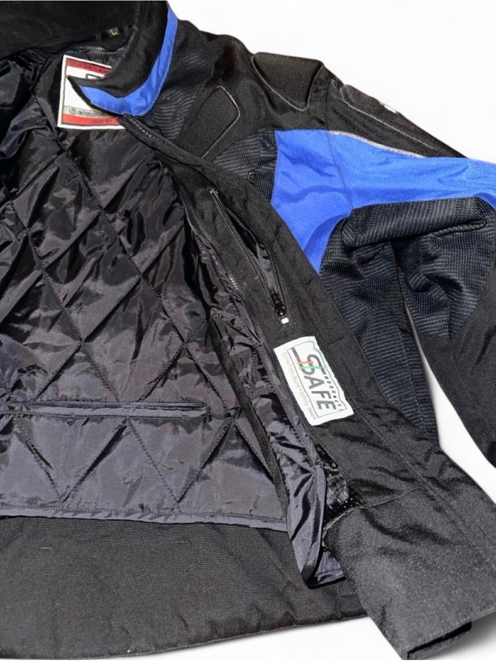 Men's Black and Blue Performance Riding Jacket - Picture 6 of 7